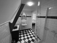 Sanitair van kamer 1 bed en breakfast in Schoonoord